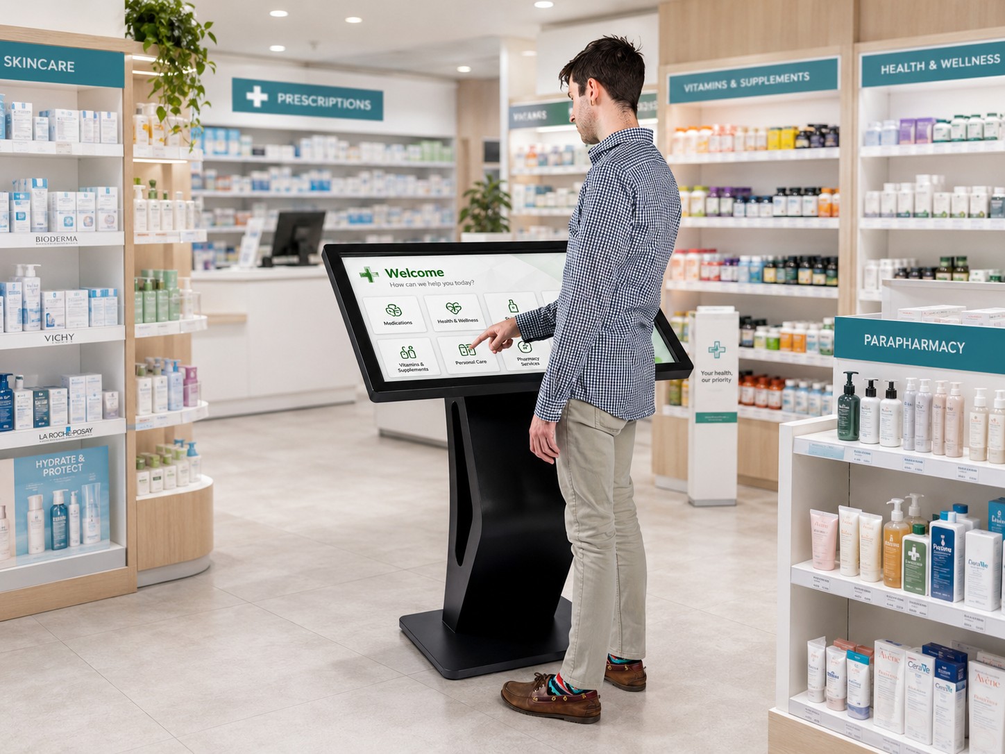 Pantallas publicitarias para farmacias