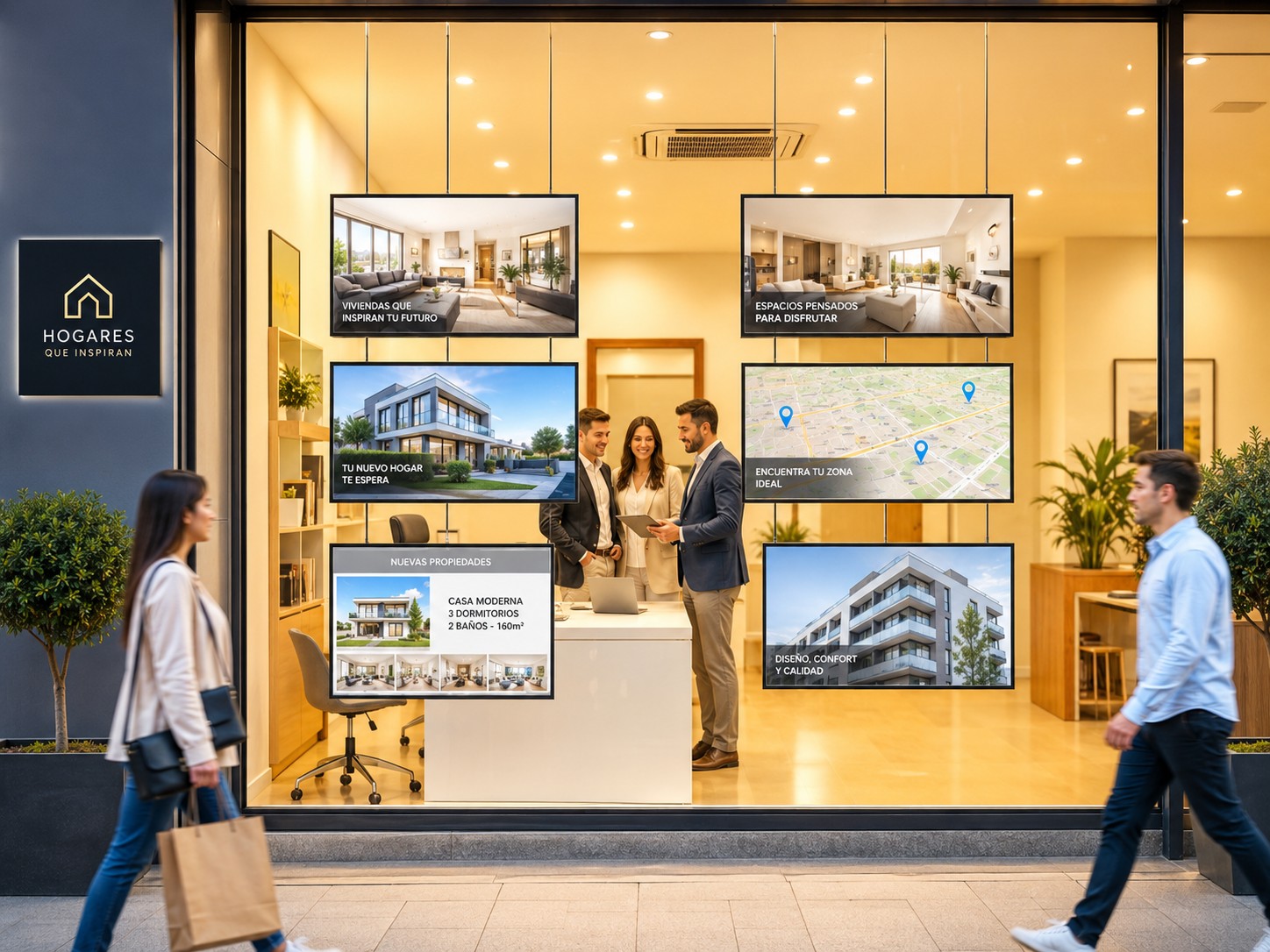 Pantallas publicitarias para inmobiliarias