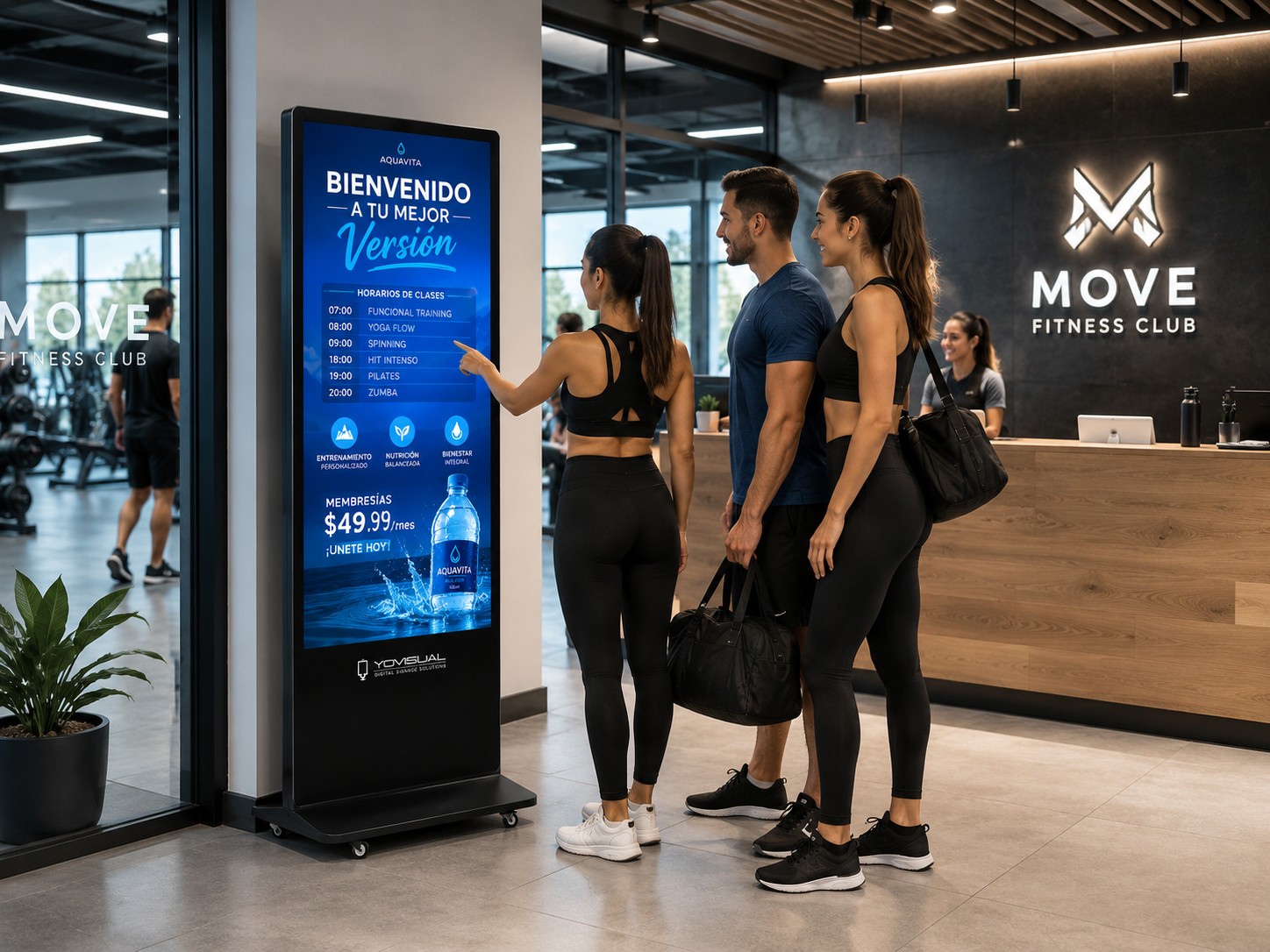 Pantallas publicitarias para gimnasios