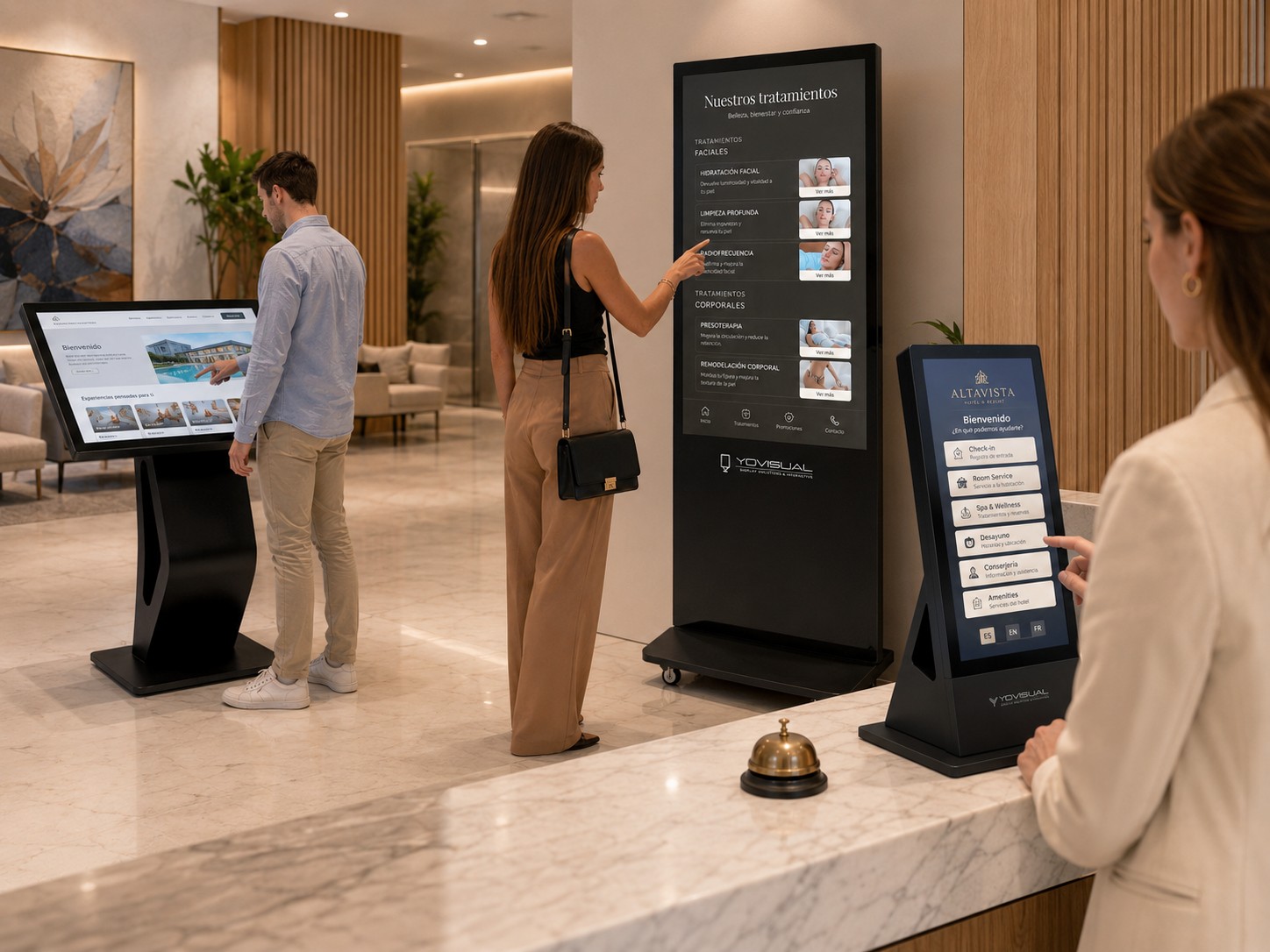 Kiosk interactivo táctil LCD para autoservicio