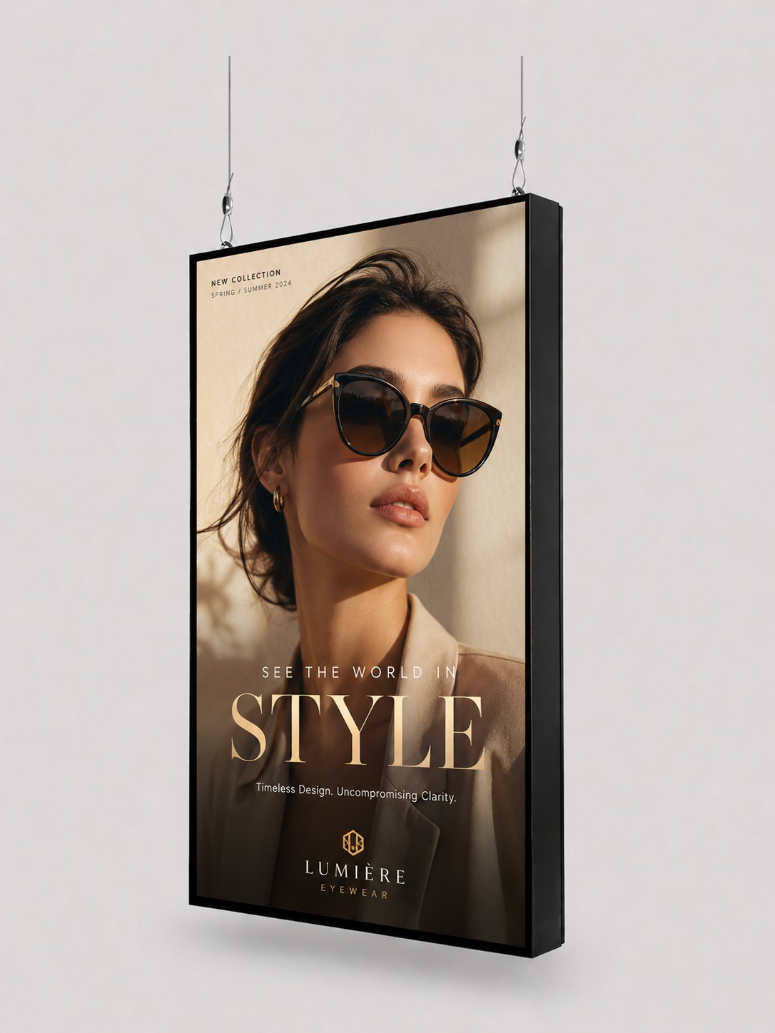 Pantalla escaparate LCD de alta visibilidad para comercios