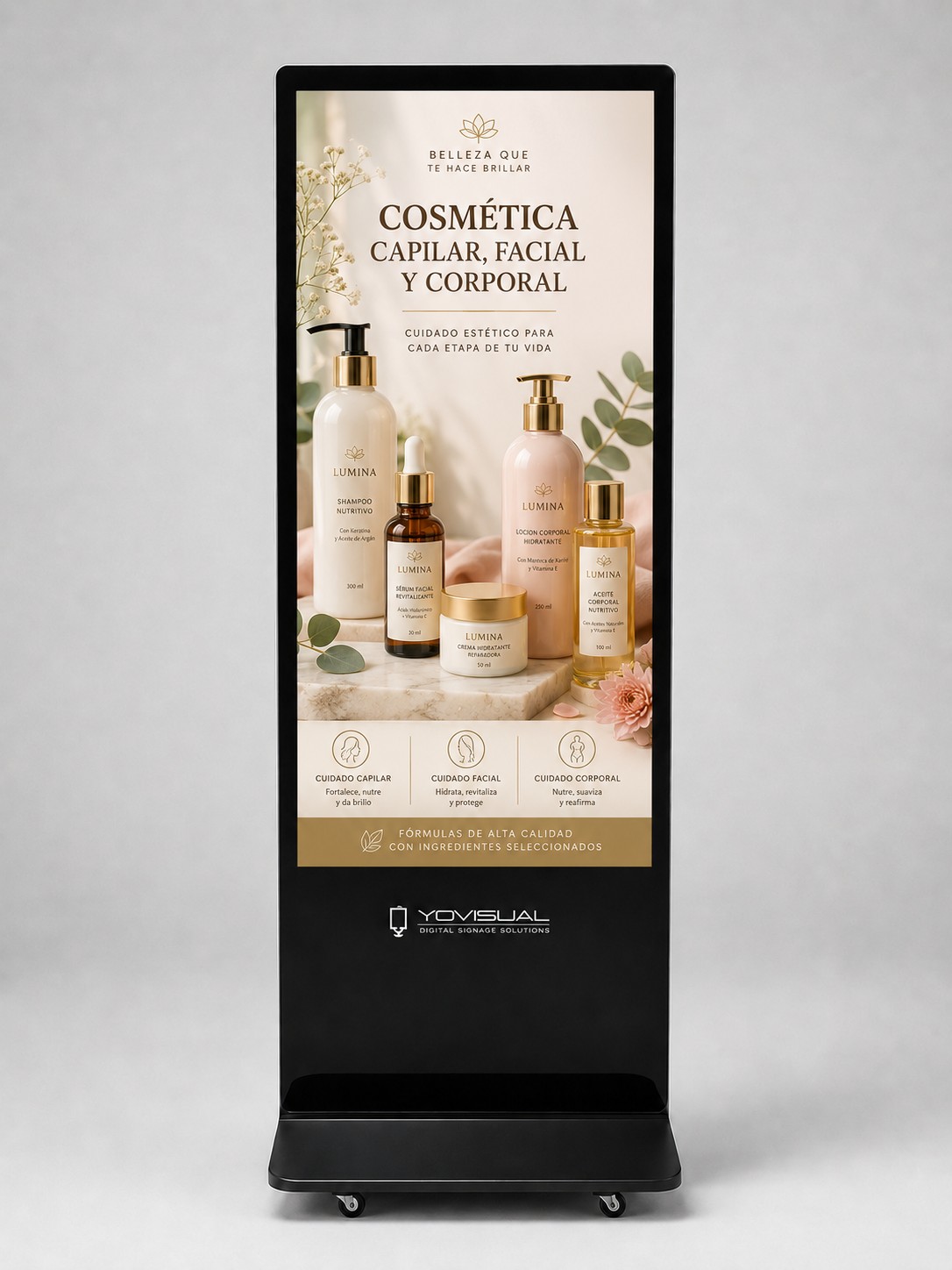 Tótem publicitario LCD interior de 32 a 65 pulgadas