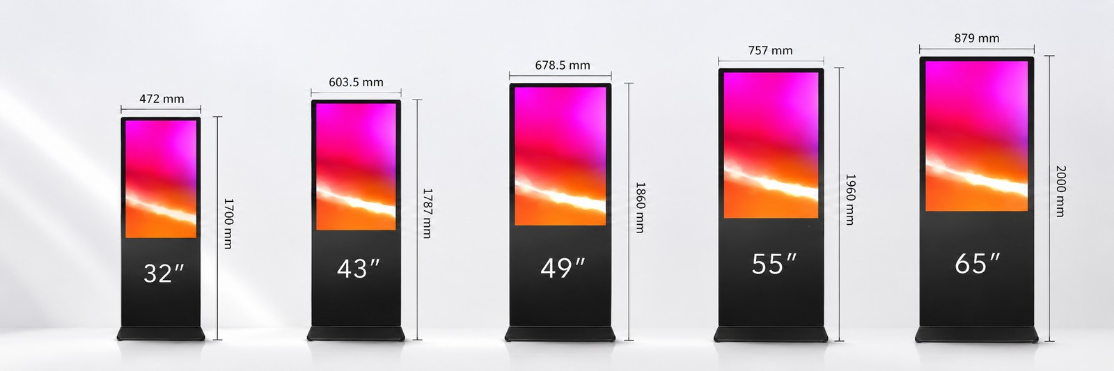 Tótem publicitario LCD de interior con diseño profesional