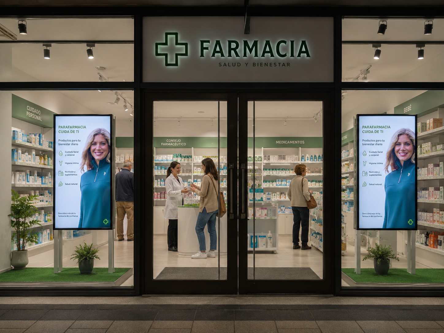 Pantalla escaparate de alta luminosidad
