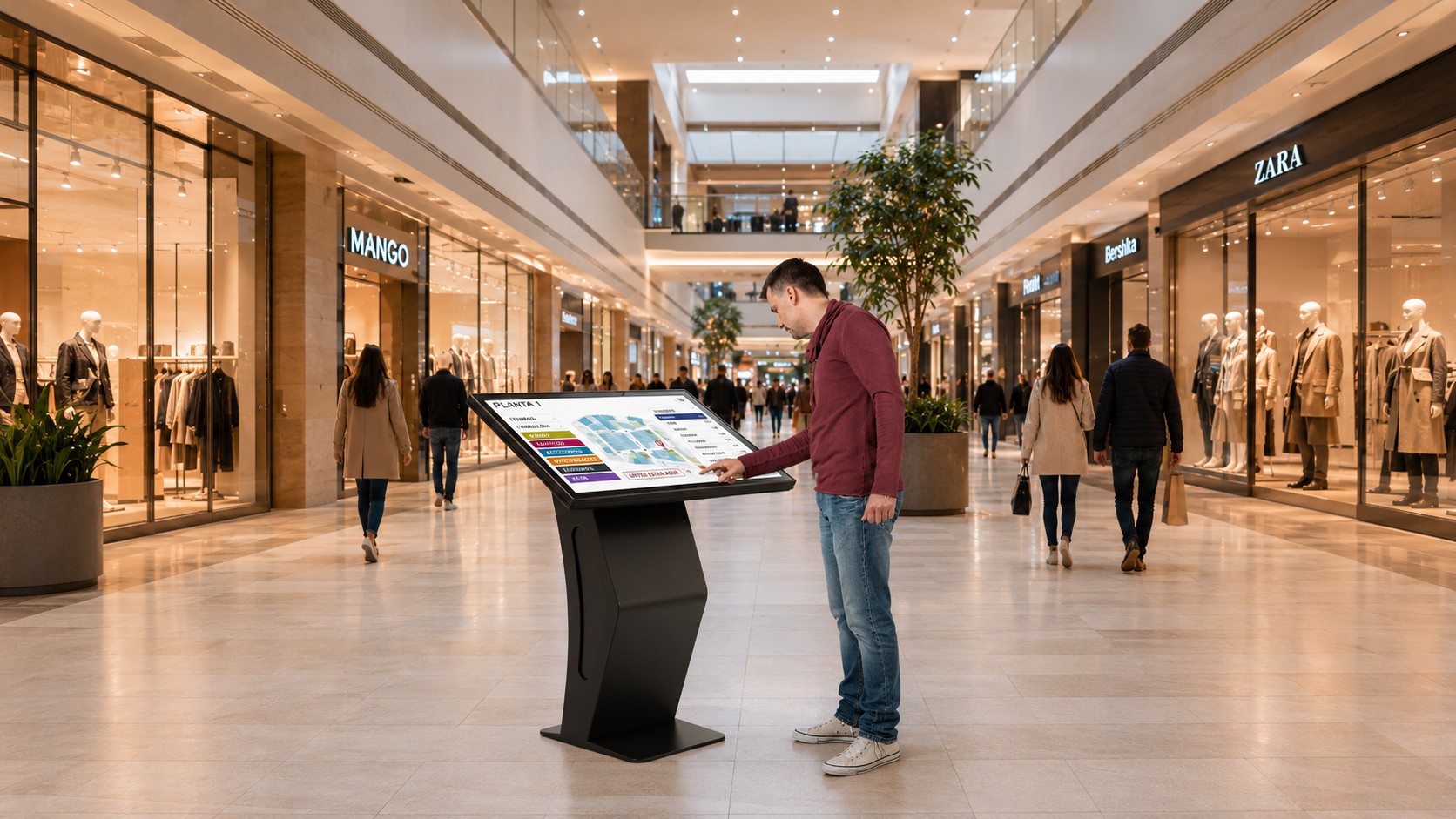 Kiosko interactivo para directorio de centro comercial