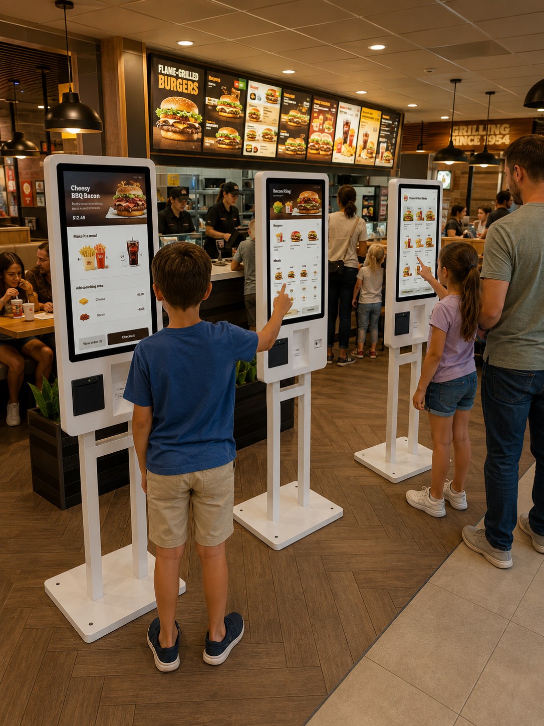 Tótem autoservicio TPV instalado en un restaurante