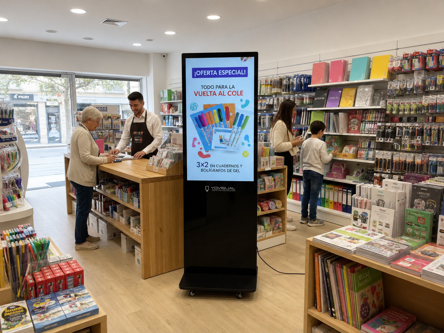 Tótem LCD de interior en comercio