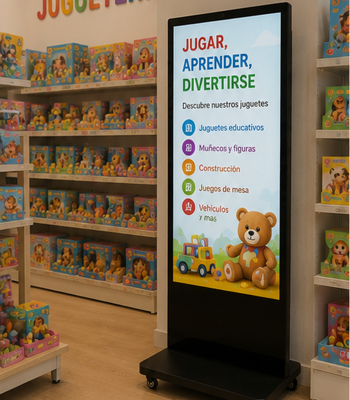 Pantallas publicitarias para jugueterías