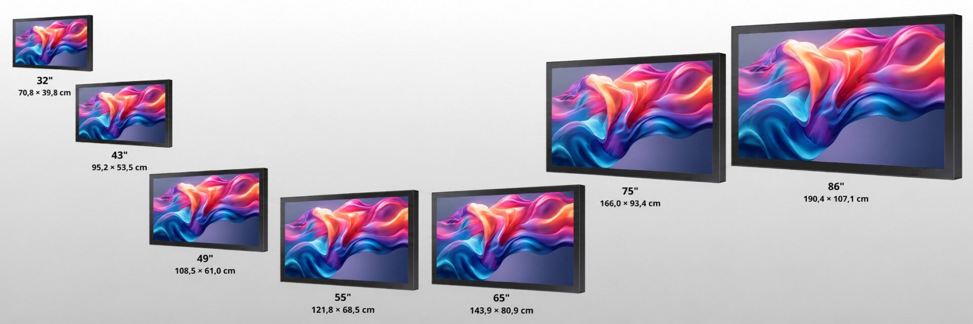 Medidas de la pantalla Kiosko de Exterior LCD