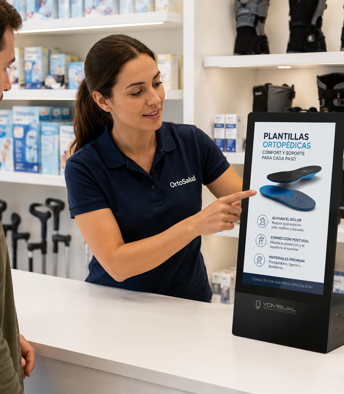 Pantallas publicitarias para ortopedias