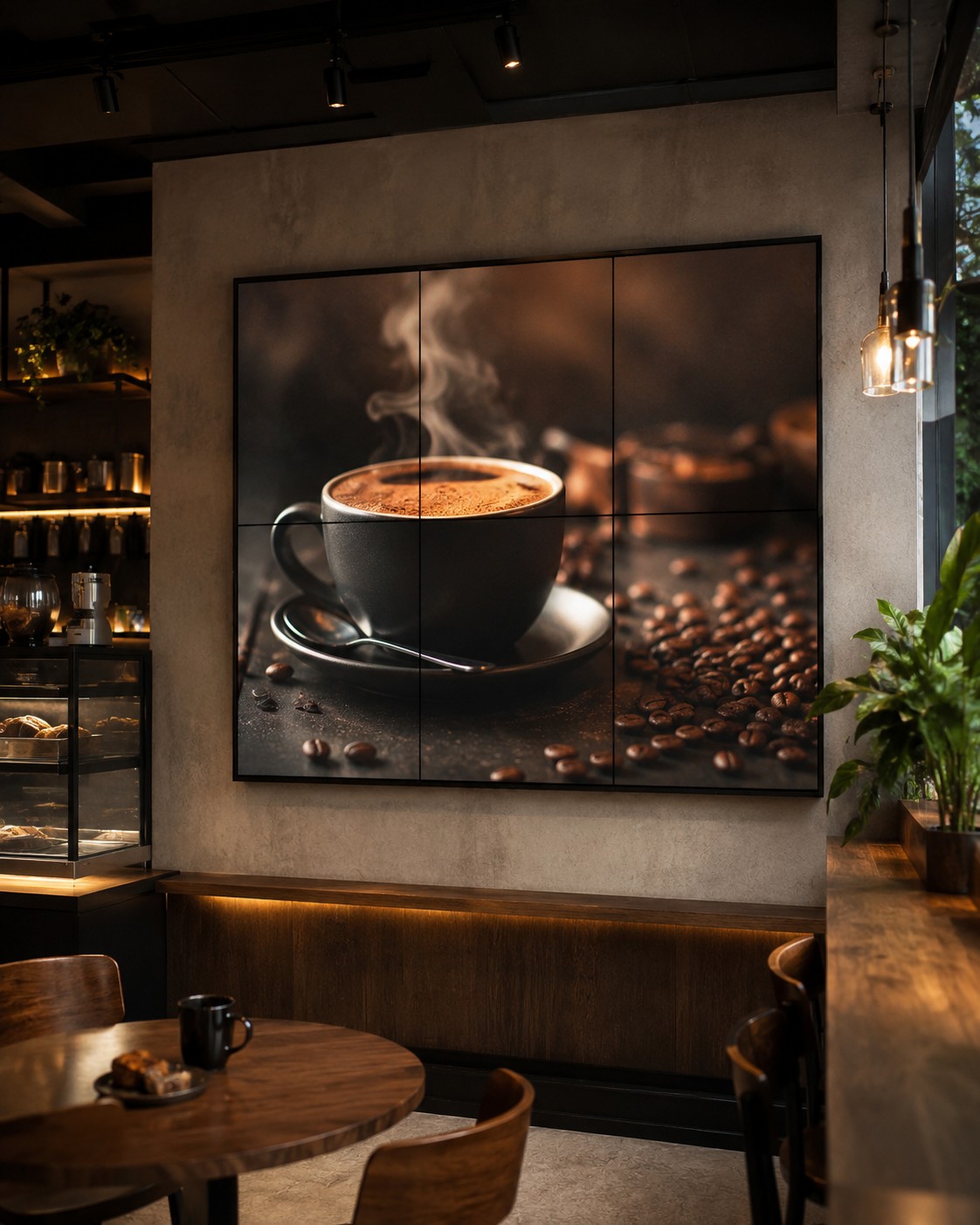 Video wall LCD de interior en espacio comercial