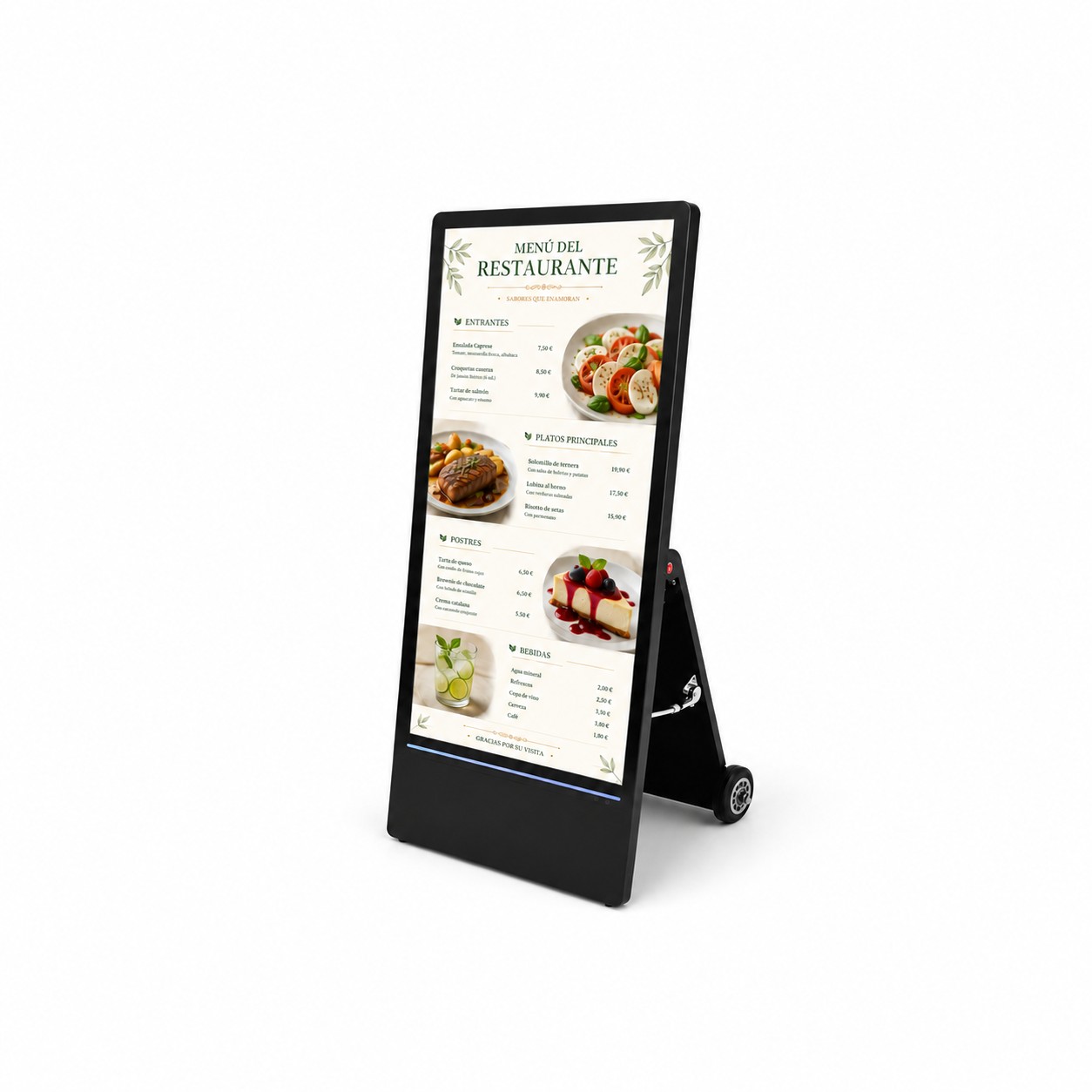 Tótem portable de exterior con batería de 43 pulgadas