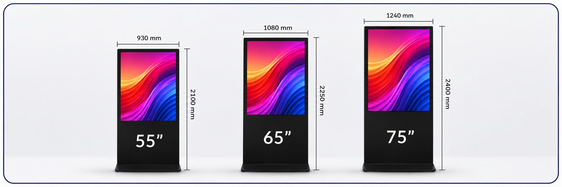 Medidas tótem exterior LCD 55 65 75 pulgadas
