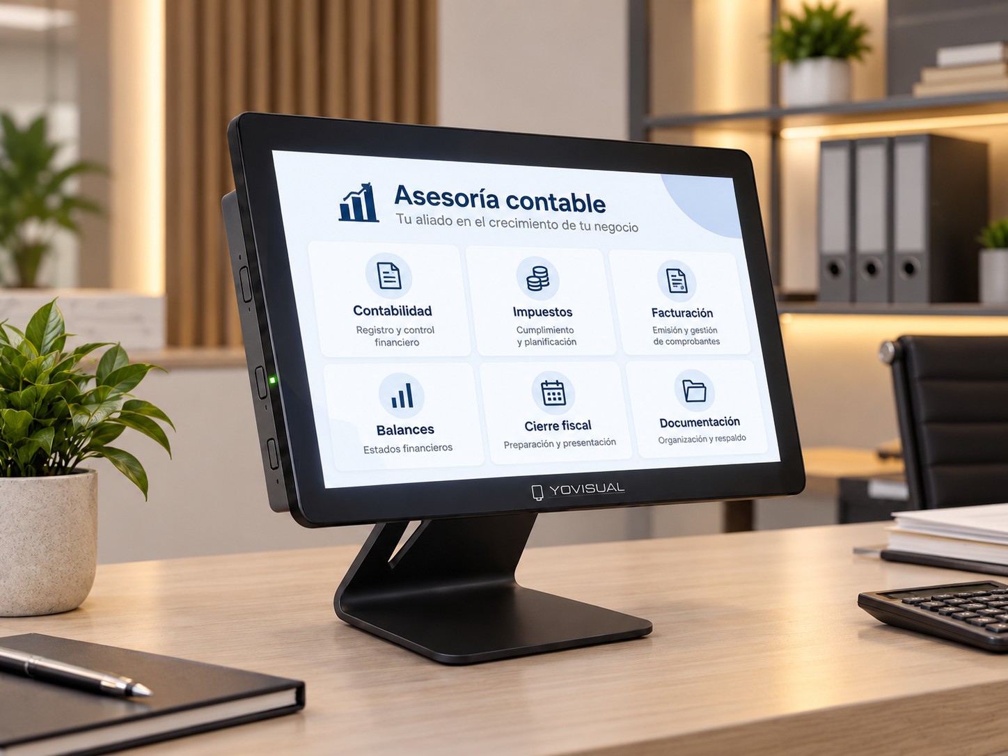 Pantalla para asesoría contable