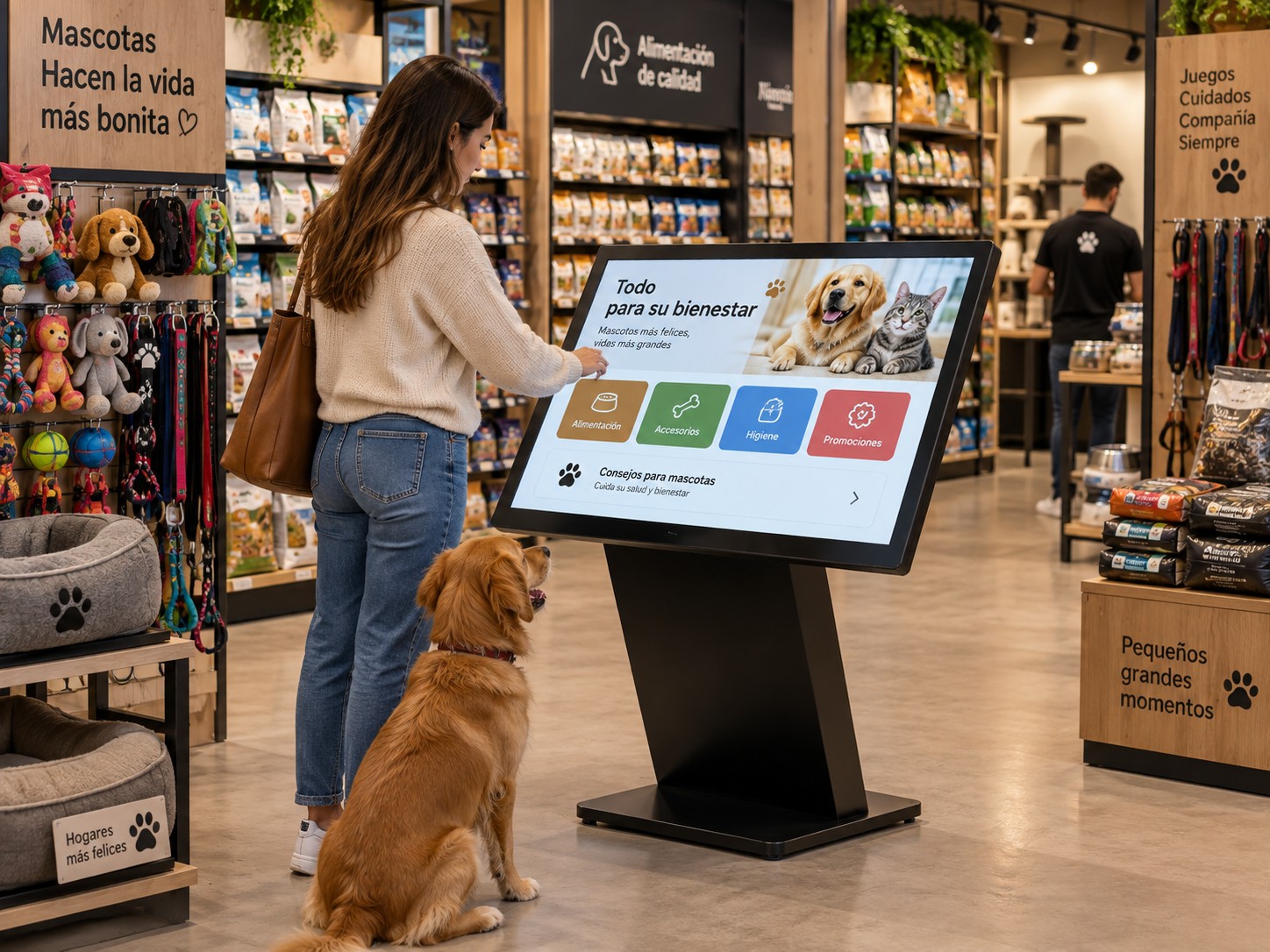 Pantallas publicitarias para tiendas de mascotas