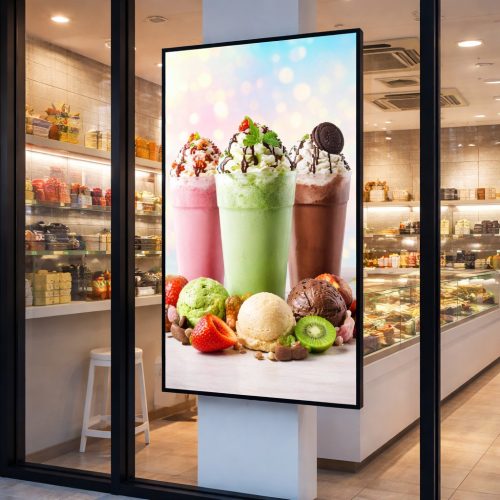 pantalla escaparate lcd publicitaria